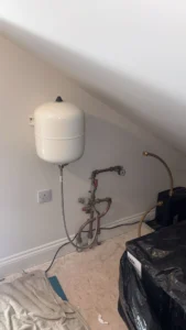 water booster pump Dublin installation with pressure vessel and Stuart Turner professional setup in a Dublin home